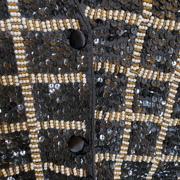Theo Vintage Sequin/Beaded Vest Size Large NWT - Picture 3 of 4